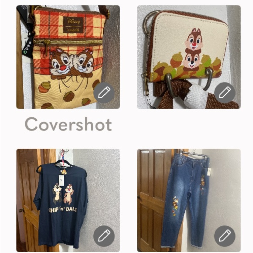 Chip&Dale Loungefly wallet/Crossbody bag🌰+Mom crop sz11👖+C&D top SzL+💋💄NIP